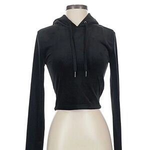 Pam and Gela Black Velvet Hoodie